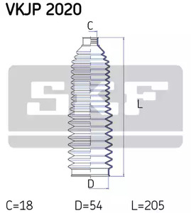 Пыльник рулевой рейки SKF VKJP2020